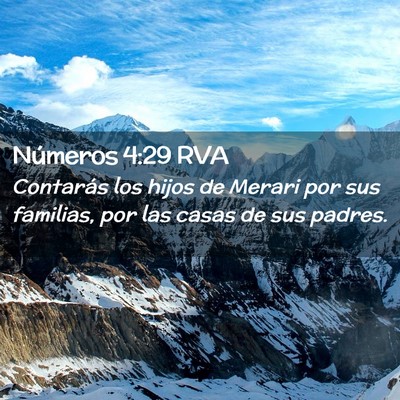 Picture 02 - Números 4:29 RVA - Contarás los hijos de Merari por sus familias, - Bible Verse Picture