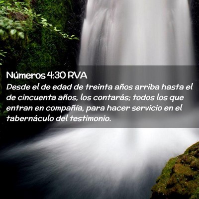 Picture 02 - Números 4:30 RVA - Desde el de edad de treinta años arriba hasta el - Bible Verse Picture