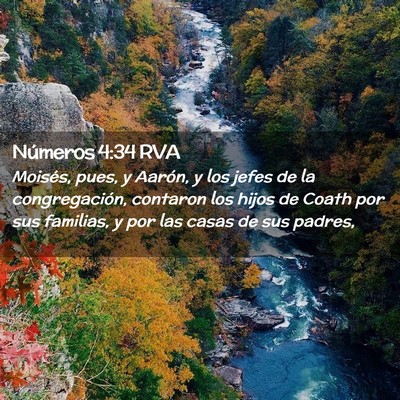 Picture 02 - Números 4:34 RVA - Moisés, pues, y Aarón, y los jefes de la - Bible Verse Picture