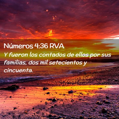 Picture 02 - Números 4:36 RVA - Y fueron los contados de ellos por sus familias, - Bible Verse Picture