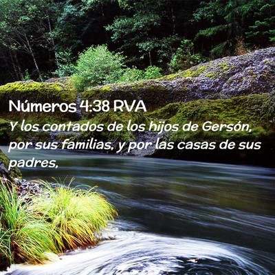Picture 02 - Números 4:38 RVA - Y los contados de los hijos de Gersón, por sus - Bible Verse Picture