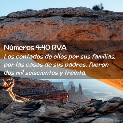 Picture 02 - Números 4:40 RVA - Los contados de ellos por sus familias, por las - Bible Verse Picture