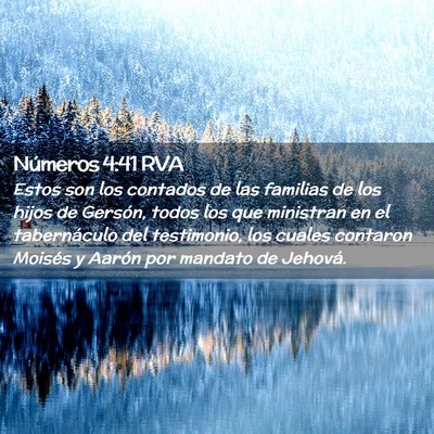 Picture 02 - Números 4:41 RVA - Estos son los contados de las familias de los - Bible Verse Picture