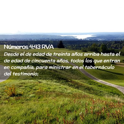 Picture 02 - Números 4:43 RVA - Desde el de edad de treinta años arriba hasta el - Bible Verse Picture