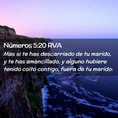 Picture 02 - Números 5:20 RVA - Mas si te has descarriado de tu marido, y te has - Bible Verse Picture