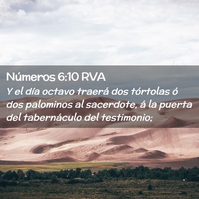 Picture 02 - Números 6:10 RVA - Y el día octavo traerá dos tórtolas ó dos - Bible Verse Picture