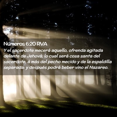 Picture 02 - Números 6:20 RVA - Y el sacerdote mecerá aquello, ofrenda agitada - Bible Verse Picture