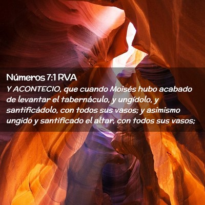 Picture 02 - Números 7:1 RVA - Y ACONTECIO, que cuando Moisés hubo acabado de - Bible Verse Picture