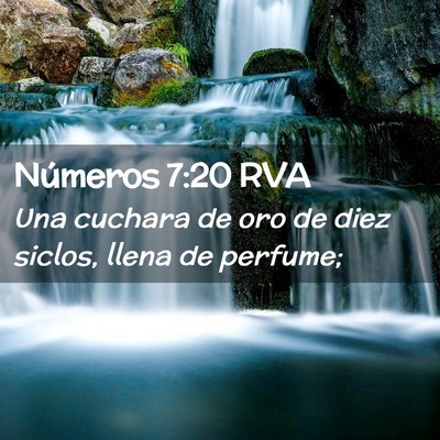 Picture 02 - Números 7:20 RVA - Una cuchara de oro de diez siclos, llena de - Bible Verse Picture