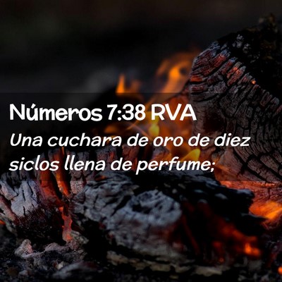 Picture 02 - Números 7:38 RVA - Una cuchara de oro de diez siclos llena de - Bible Verse Picture
