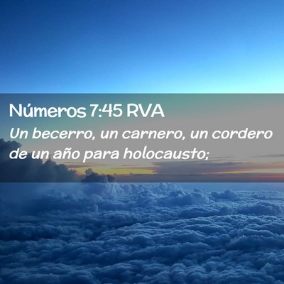 Picture 02 - Números 7:45 RVA - Un becerro, un carnero, un cordero de un año - Bible Verse Picture