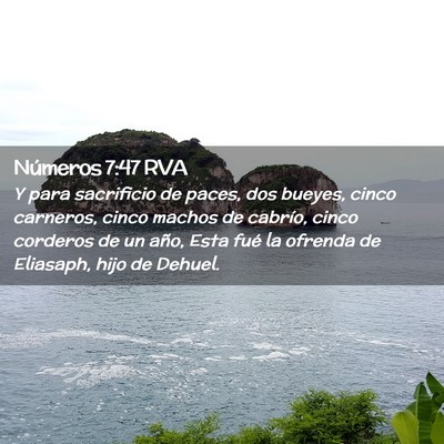 Picture 02 - Números 7:47 RVA - Y para sacrificio de paces, dos bueyes, cinco - Bible Verse Picture