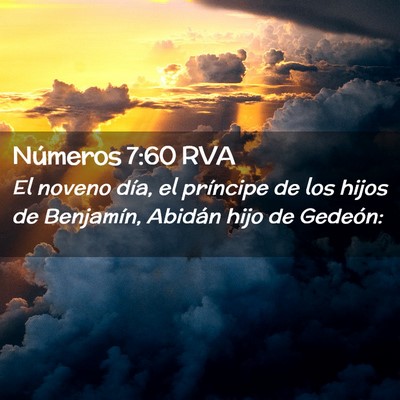 Picture 02 - Números 7:60 RVA - El noveno día, el príncipe de los hijos de - Bible Verse Picture
