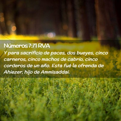 Picture 02 - Números 7:71 RVA - Y para sacrificio de paces, dos bueyes, cinco - Bible Verse Picture