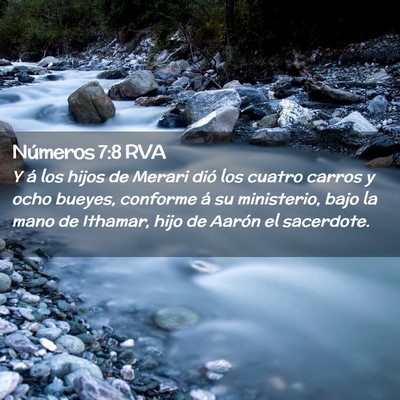 Picture 02 - Números 7:8 RVA - Y á los hijos de Merari dió los cuatro carros y - Bible Verse Picture