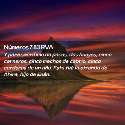 Picture 02 - Números 7:83 RVA - Y para sacrificio de paces, dos bueyes, cinco - Bible Verse Picture