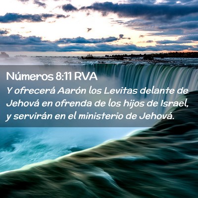 Picture 02 - Números 8:11 RVA - Y ofrecerá Aarón los Levitas delante de Jehová - Bible Verse Picture