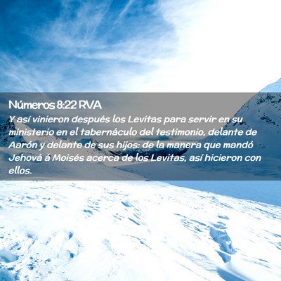 Picture 02 - Números 8:22 RVA - Y así vinieron después los Levitas para servir - Bible Verse Picture
