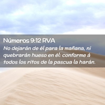 Picture 02 - Números 9:12 RVA - No dejarán de él para la mañana, ni quebrarán - Bible Verse Picture