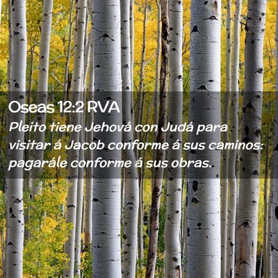 Picture 02 - Oseas 12:2 RVA - Pleito tiene Jehová con Judá para visitar á - Bible Verse Picture