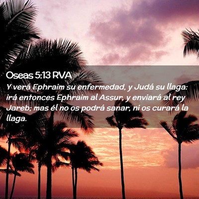Picture 02 - Oseas 5:13 RVA - Y verá Ephraim su enfermedad, y Judá su llaga: - Bible Verse Picture