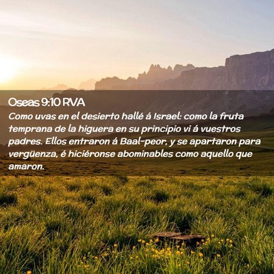 Picture 02 - Oseas 9:10 RVA - Como uvas en el desierto hallé á Israel: como - Bible Verse Picture