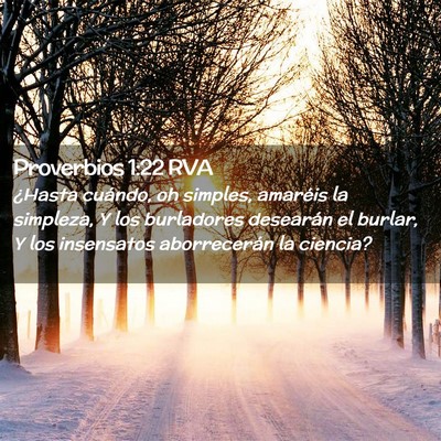 Picture 02 - Proverbios 1:22 RVA - ¿Hasta cuándo, oh simples, amaréis la - Bible Verse Picture