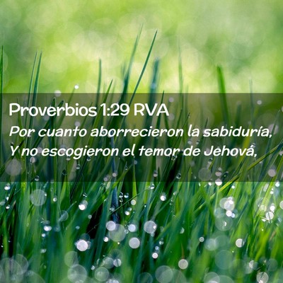 Picture 02 - Proverbios 1:29 RVA - Por cuanto aborrecieron la sabiduría, Y no - Bible Verse Picture