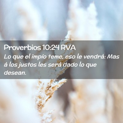 Picture 02 - Proverbios 10:24 RVA - Lo que el impío teme, eso le vendrá: Mas á los - Bible Verse Picture