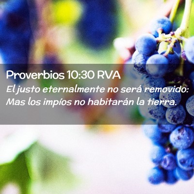 Picture 02 - Proverbios 10:30 RVA - El justo eternalmente no será removido: Mas los - Bible Verse Picture