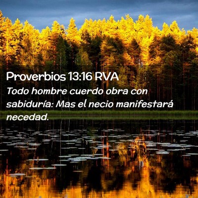 Picture 02 - Proverbios 13:16 RVA - Todo hombre cuerdo obra con sabiduría: Mas el - Bible Verse Picture