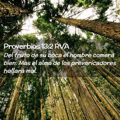Picture 02 - Proverbios 13:2 RVA - Del fruto de su boca el hombre comerá bien: Mas - Bible Verse Picture