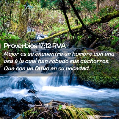 Picture 02 - Proverbios 17:12 RVA - Mejor es se encuentre un hombre con una osa á la - Bible Verse Picture
