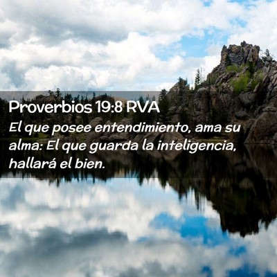 Picture 02 - Proverbios 19:8 RVA - El que posee entendimiento, ama su alma: El que - Bible Verse Picture