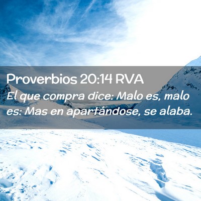 Picture 02 - Proverbios 20:14 RVA - El que compra dice: Malo es, malo es: Mas en - Bible Verse Picture