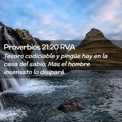 Picture 02 - Proverbios 21:20 RVA - Tesoro codiciable y pingüe hay en la casa del - Bible Verse Picture