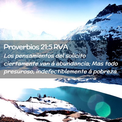 Picture 02 - Proverbios 21:5 RVA - Los pensamientos del solícito ciertamente van á - Bible Verse Picture