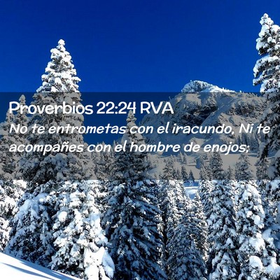 Picture 02 - Proverbios 22:24 RVA - No te entrometas con el iracundo, Ni te - Bible Verse Picture