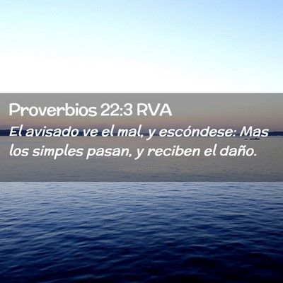 Picture 02 - Proverbios 22:3 RVA - El avisado ve el mal, y escóndese: Mas los - Bible Verse Picture