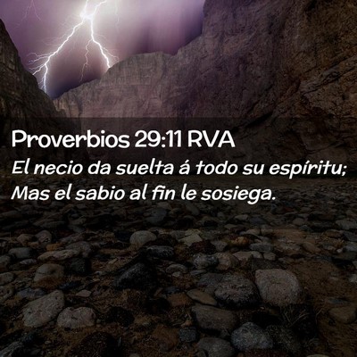 Picture 02 - Proverbios 29:11 RVA - El necio da suelta á todo su espíritu; Mas el - Bible Verse Picture