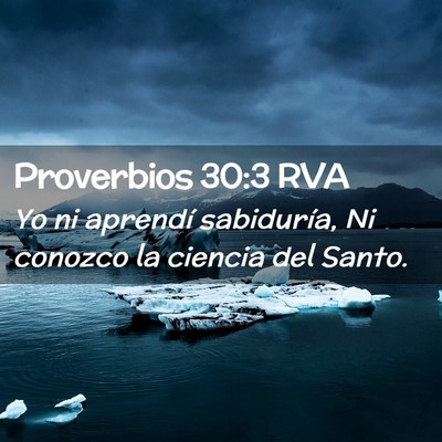 Picture 02 - Proverbios 30:3 RVA - Yo ni aprendí sabiduría, Ni conozco la ciencia - Bible Verse Picture