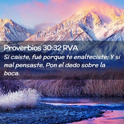 Picture 02 - Proverbios 30:32 RVA - Si caiste, fué porque te enalteciste; Y si mal - Bible Verse Picture