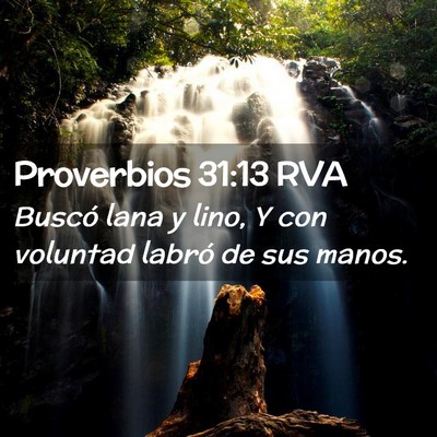 Picture 02 - Proverbios 31:13 RVA - Buscó lana y lino, Y con voluntad labró de sus - Bible Verse Picture