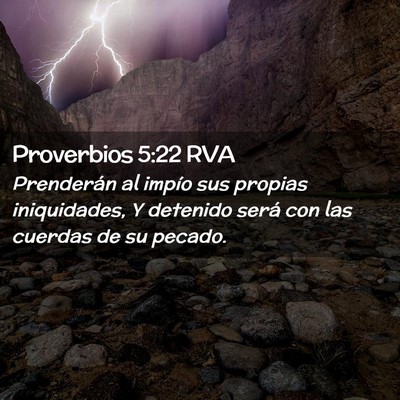 Picture 02 - Proverbios 5:22 RVA - Prenderán al impío sus propias iniquidades, Y - Bible Verse Picture