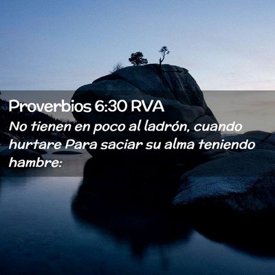 Picture 02 - Proverbios 6:30 RVA - No tienen en poco al ladrón, cuando hurtare Para - Bible Verse Picture