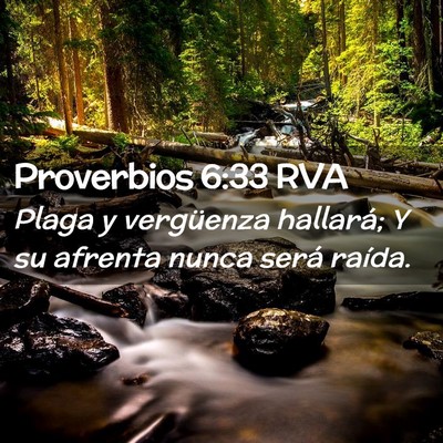 Picture 02 - Proverbios 6:33 RVA - Plaga y vergüenza hallará; Y su afrenta nunca - Bible Verse Picture
