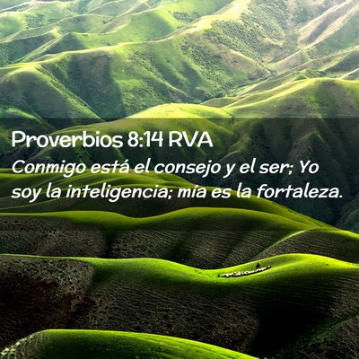 Picture 02 - Proverbios 8:14 RVA - Conmigo está el consejo y el ser; Yo soy la - Bible Verse Picture