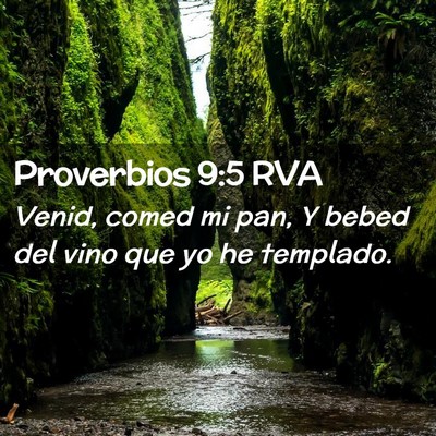 Picture 02 - Proverbios 9:5 RVA - Venid, comed mi pan, Y bebed del vino que yo he - Bible Verse Picture