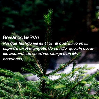 Picture 02 - Romanos 1:9 RVA - Porque testigo me es Dios, al cual sirvo en mi - Bible Verse Picture