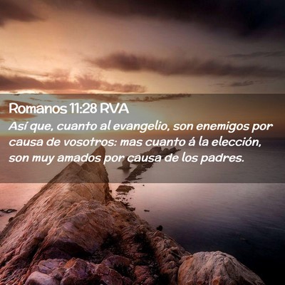 Picture 02 - Romanos 11:28 RVA - Así que, cuanto al evangelio, son enemigos por - Bible Verse Picture